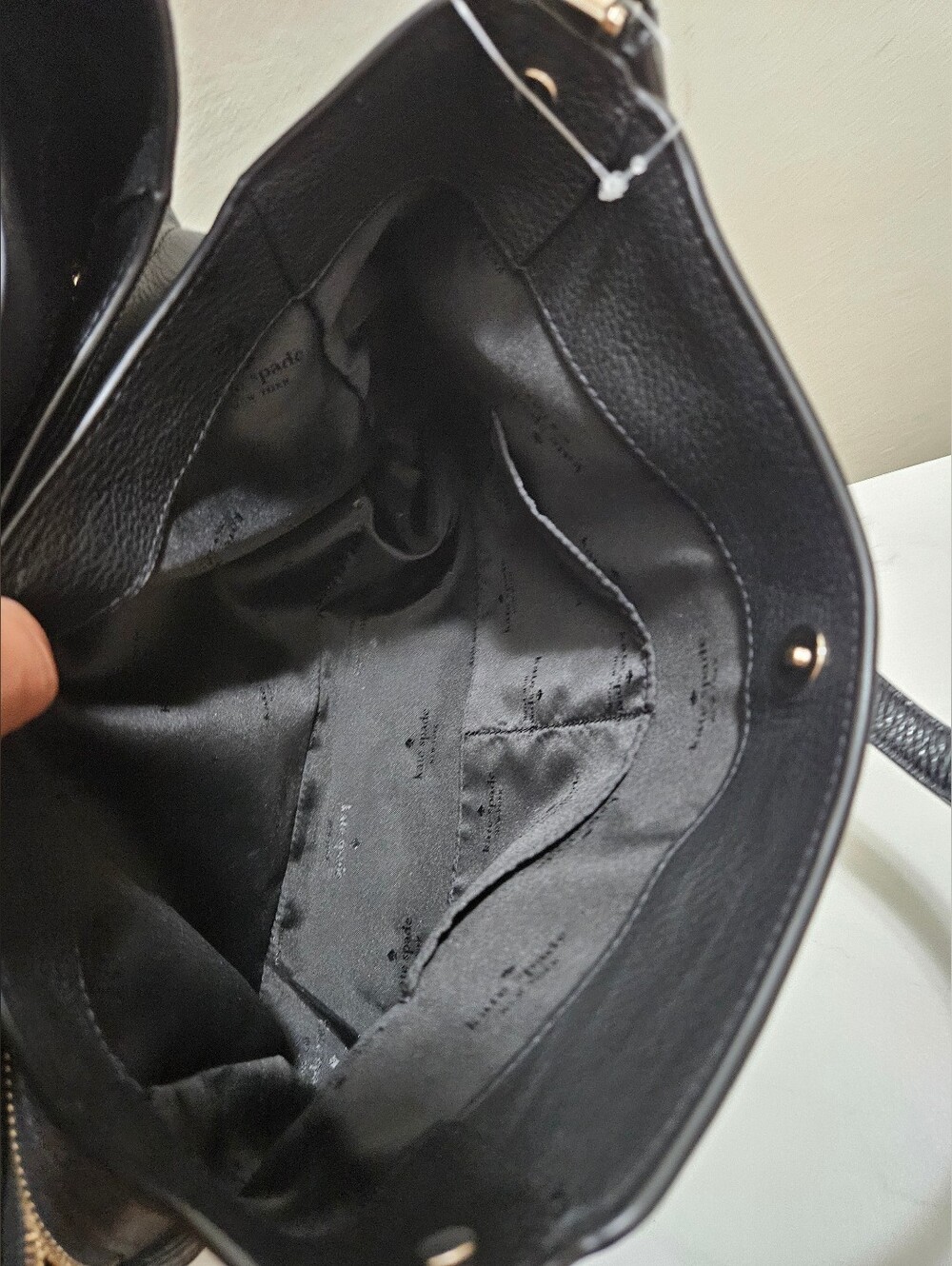 kate spade Black Pebbled Leather Shoulder Tote. EC - Picture 7 of 8